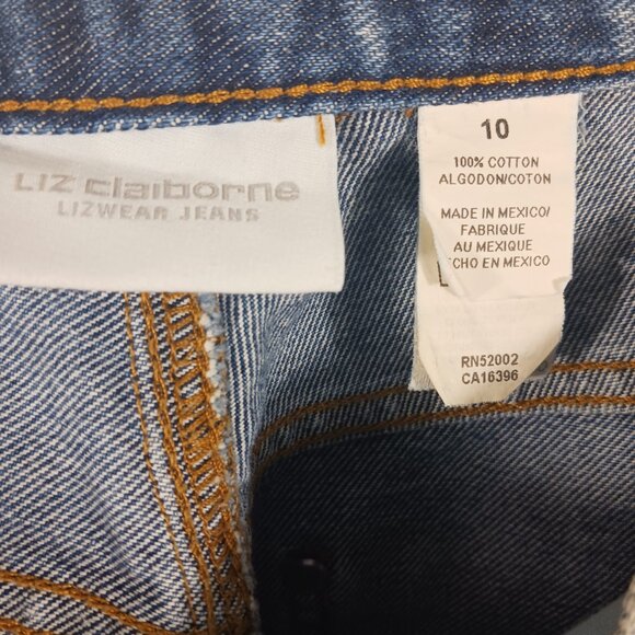 Liz Claiborne Size 10 Denim Skirt, Fray Hem, Zip Fly, Western, Casual, Classic - Picture 2 of 16
